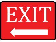 Red Exit Left Arrow Sign