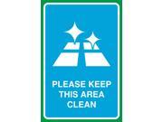 Please Keep This Area Clean Print Picture Employee Office Business Large 12 x 18 Notice Sign Aluminum Metal