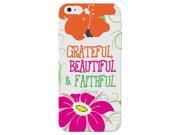 Motivational Grateful Beautiful Faithful Quote Floral Watercolor Flowers Phone Case Clear For Apple iPhone 4s Case