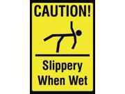 Caution! Slippery When Wet Picture Sign Business Wet Hazard Signs Aluminum Metal 4 Pack