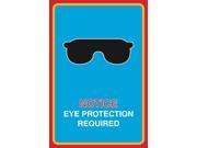 Notice Eye Protection Required Print Sunglasses Picture Large 12 x 18 Safety Medical Business Office Sign Aluminum Met