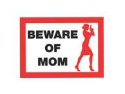Beware Of Mom Red Sign Funny Gun Rights Signage Aluminum Metal