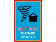 Notice Tornado Shelter Print Picture Public Safety Sign Aluminum Metal