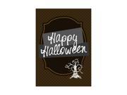 Happy Halloween Print Brown Polka Dot Background Tree Picture Seasonal Decoration Sign Aluminum Metal