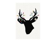 Reindeer Christmas Lights In Horns Tangled Christmas Shelf Sign Large 12 x 18