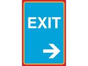 Exit Print Right Arrow Picture Large 12 x 18 Road Street Business Work Office Customer Sign Aluminum Metal