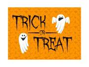 Trick Or Treat Print Ghost Pictures Orange Pumpkins Background Halloween Seasonal Decoration Sign Aluminum Metal