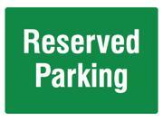 Reserved Parking Green Sign 12 x 18 Large Garage Lot Employee Guest Resident Signs