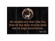 Aluminum Metal He Makes My Feet Like The Feet Of The Deer And He Sets Me On High Mountains Psalm 18 33 Scripture Quote