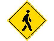 2 Pack Yellow Diamond Caution Pedestrian Crossing Signs Commercial Metal 12x12 Square Sign