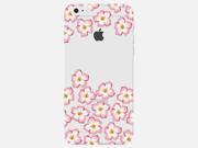 Pink and Yellow Plumeria Flower Cute Floral Pattern Clear Phone Case For Apple iPhone 6 Plus Phone Back Cover
