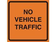 No Vehicle Traffic Orange Construction Work Zone Area Job Site Notice Caution Road Street Signs Commercial Plastic 12x
