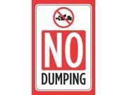 No Dumping Print Red Black White Picture Symbol Poster Outdoor Forest Pond Lake Public Area Notice Park Business Sign