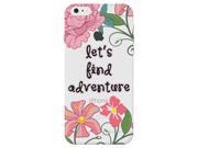 Motivational Let?s Find Adventure Quote Floral Watercolor Flowers Phone Case Clear For Apple iPhone 6s Plus Case