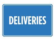Deliveries Blue White Signs Poster Picture Wall Hanging Business Office Store Direction Sign Aluminum Metal