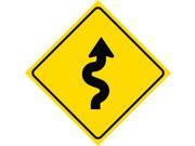 Aluminum Yellow Diamond Caution Winding Road Ahead Notice Sign Commercial Metal 12x12 Square Sign