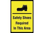 Safety Shoes Required In This Area Yellow Sign 12 x 18 Foot Protection Large Feet Warning Signs Plastic 6 Pack