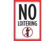 No Loitering Red White Black Print Symbol Picture Poster Business Store Street Road Sign Aluminum Metal