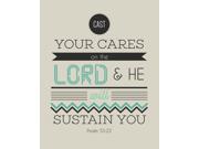 13x19 Print Cast Your Cares On The Lord And Her Will Sustain You Psalm 55 22 Bible Scripture Christian Poster