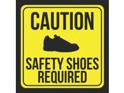 2 Pack Caution Safety Shoes Required Print Picture Yellow Black Work Employee Notice School Public Office Business S