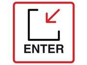 6 Pack Entrance Notice Black And Red Right Corner Arrow Signs Commercial Plastic 12x12 Square Sign
