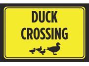 Duck Crossing Print Yellow Black Picture Symbol Horizontal Cute Road Side Notice Animal Caution Sign