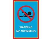 Warning No Swimming Print Picture Pool Beach Water Safety Sign Aluminum Metal