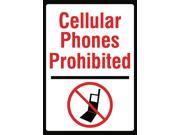 Cellular Phones Prohibited Sign 12 x 18 Large No Cell Phone Use Warning Notice Signs Plastic Single