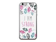 Motivational ?I Am Strong? Quote Floral Watercolor Flowers Phone Case Clear For Apple iPhone 7 Case