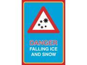 Danger Falling Ice And Snow Print Warning Picture Street Road Driving Car Large 12 x 18 Public Notice Sign Aluminum Me
