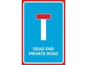 Dead End Private Road Print Red White Street Post Picture Large 12 x 18 Road Street Sign