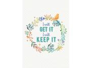 Aluminum Metal I Will Get It I Will Keep It Quote Floral Flower Watercolor Polka Dot Background Design Motivational In