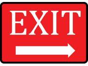 Red Exit Right Arrow Sign Large 12 x 18 Business Directional Signs Aluminum Metal