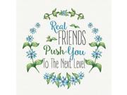 4 Pack Real Friends Push You To The Next Level Quote Flower Floral Wreath Canvas Background Print Inspirational Moti