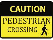 Caution Pedestrian Crossing Sign Plastic 6 Pack