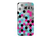 Blue Pink Black Gray Geometric Multicolor Hexagon Design On Clear Phone Case For Samsung Galaxy S7 Edge Back Cover