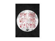 Something Wicked This Way Comes Print Moon and Skeleton Picture Halloween Seasonal Decoration Sign Aluminum Metal