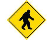4 Pack Yellow Diamond Sasquatch Crossing Humor Signs Commercial Plastic 12x12 Square Sign