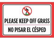 Please Keep Off Grass No Pisar El Cesped Spanish Print Red Black White Picture Symbol Business Outdoor Poster Sign