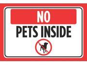 No Pets Inside Red Black Picture Horizontal Window Business Office Store Front Poster Print Cashier Sign Aluminum Me