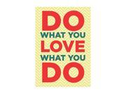 Do What You Love What You Do Quote Home Office Chevron Pattern Print Wall Inspirational Motivational Sign