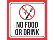 4 Pack Aluminum No Food Or Drink Print Glass Fork Picture Red White Black Notice School Public Office Business Signs