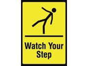 Watch Your Step Yellow Picture Sign 12 x 18 Large Trip Stair Uneven Floor Hazard Warning Safety Signs Plastic 4 Pack