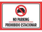 No Parking Prohibido Estacionar Black Red White Spanish Print Picture Symbol Car Lot Poster Business Office Road Stree