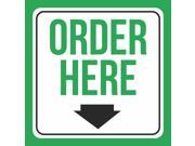 Order Here Print Green White Black Down Arrow Picture School Public Office Business Signs Commercial Plastic 12x12 Squ