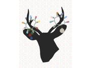 Deer Head Antlers Christmas Lights Mistletoe Wall Hanging Decoration Inspirational Motivational Poster