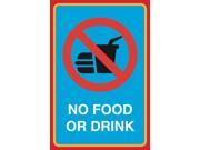 No Food Or Drink Print Picture Window Notice Office Business Sign Aluminum Metal