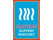 Caution Slippery When Wet Print Picture Floors Safety Notice Bathroom Restroom Office Business Sign Aluminum Metal