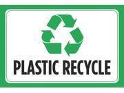 Plastic Recycle Black Print Green Picture Symbol Horizontal Environmental Clean Notice Poster Sign Aluminum Metal