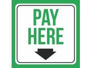 6 Pack Aluminum Pay Here Print Green White Black Down Arrow Picture Cashier School Public Office Business Signs Comm